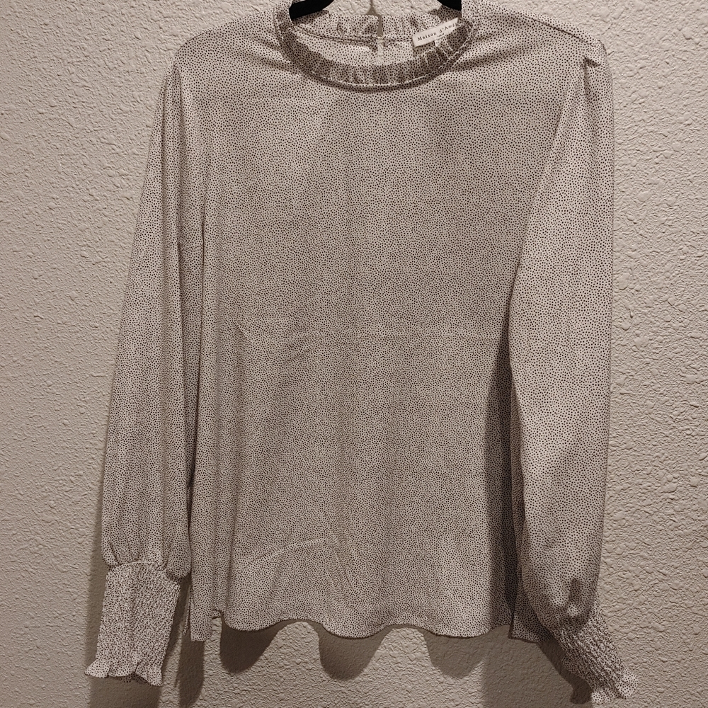 White dotted blouse by Maison D'Amelie, XL